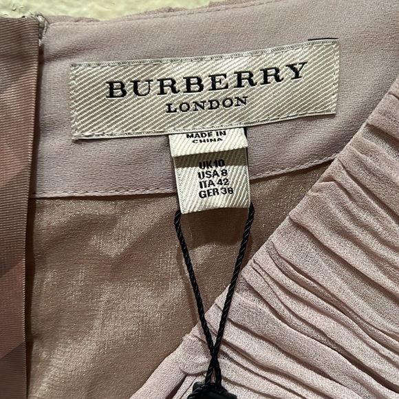 Burberry London Dress Ruched Pleated Chiffon Cocktail Dress - Picture 10 of 10